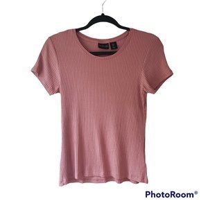 Racheal Zoe Ribbed Top Rose Pink Size Medium